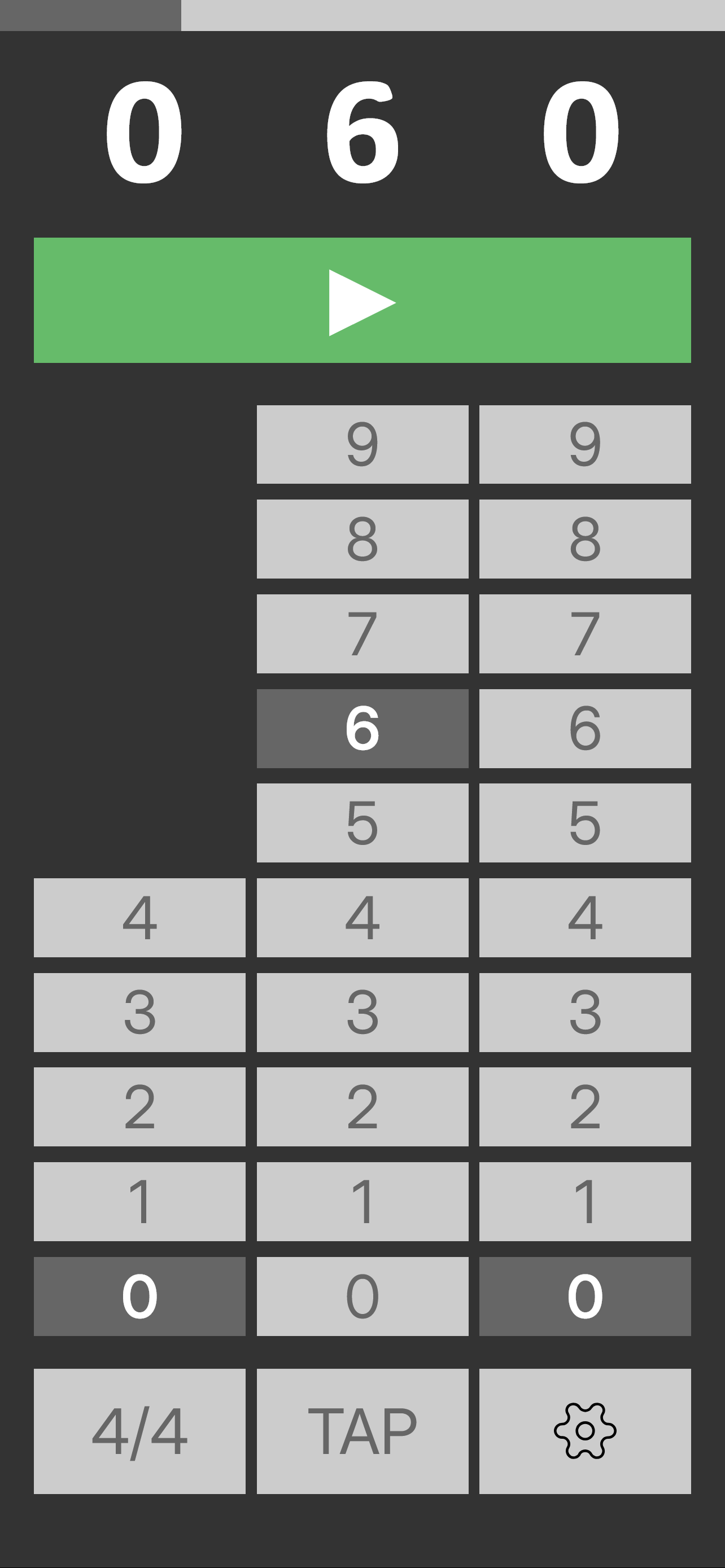 Abuky's Metronome in dark mode